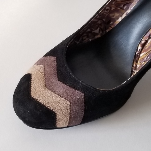 Missoni For Target 9.5M Black Suede Chevron Block - Picture 2 of 5
